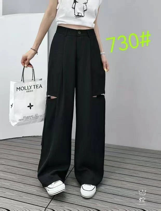 2700慵懒风西装个性破洞裤730