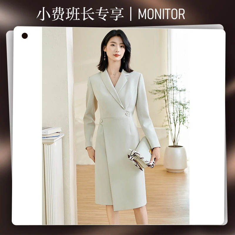 【小费班长专享】气质感修身显瘦时尚女装西装连衣裙5M24AL0338