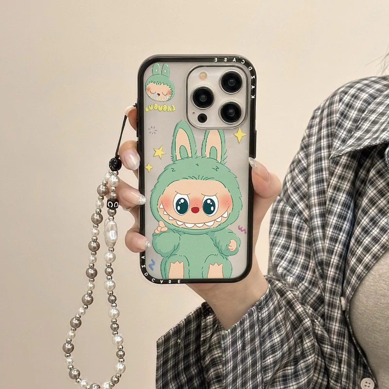 可爱薄荷绿满屏大头拉布布适用苹果16promax手机壳iphone13新款15