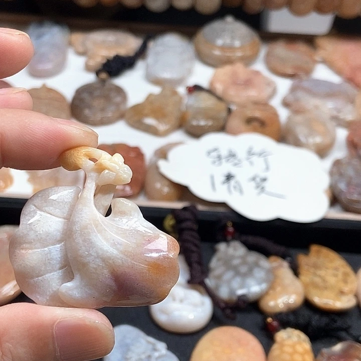 颈饰未镶嵌硅化珊瑚（珊瑚玉）