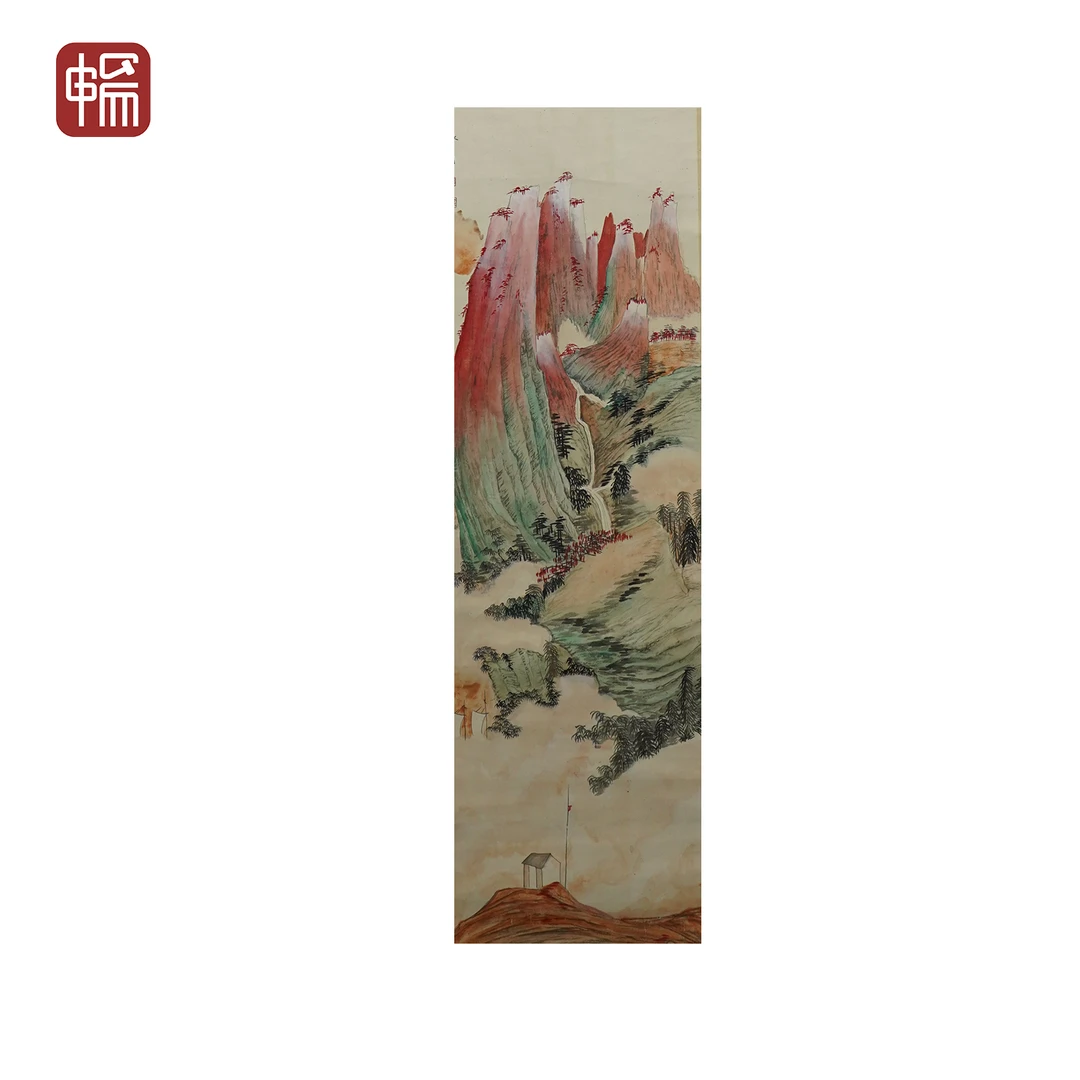 T1004 近现代  《巫峡清秋》张季爱116*37(3.86平尺) 纸本立轴  FL