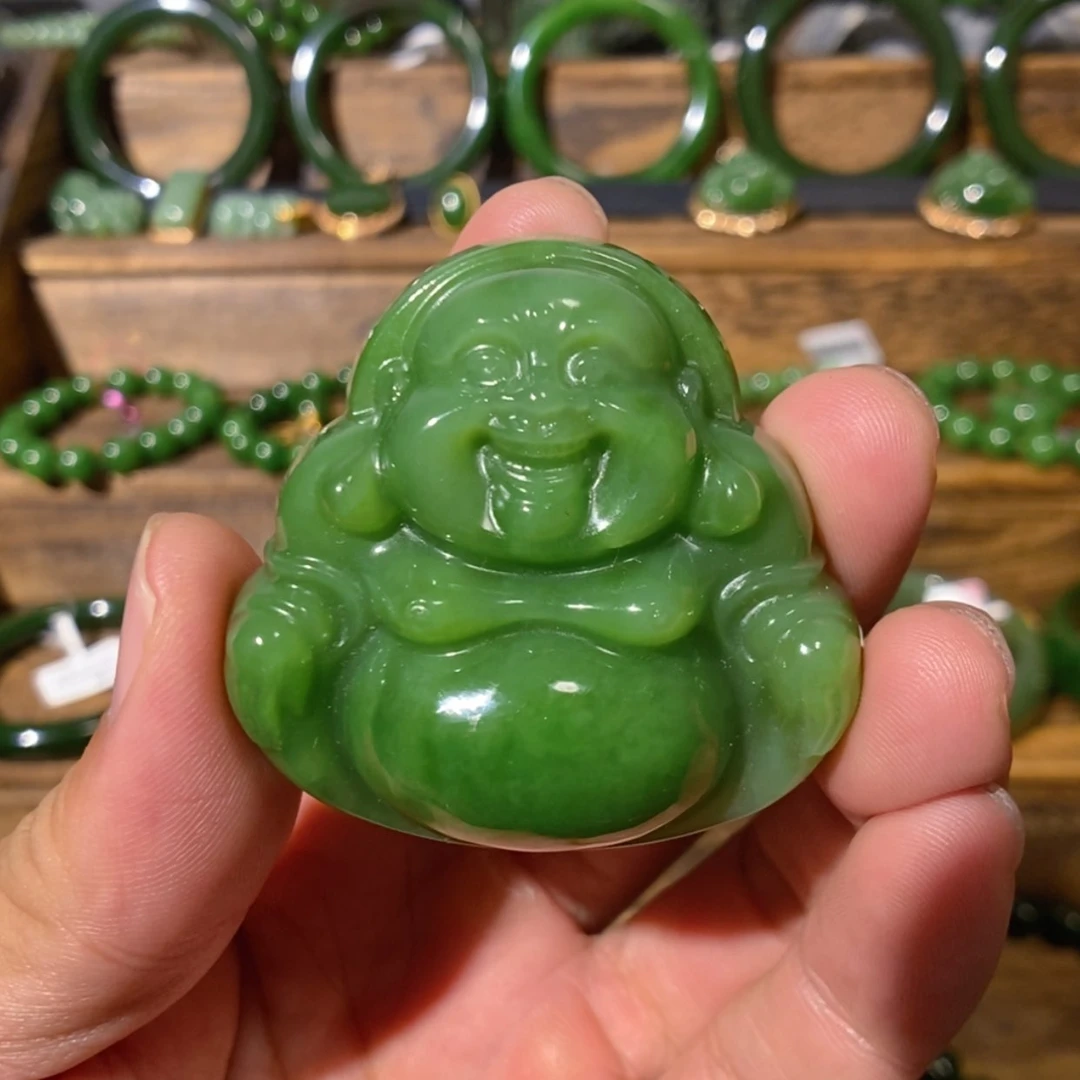 【闪购商品】吊坠(不含链)未镶嵌和田玉俄料辣阳绿佛公 50/15.8