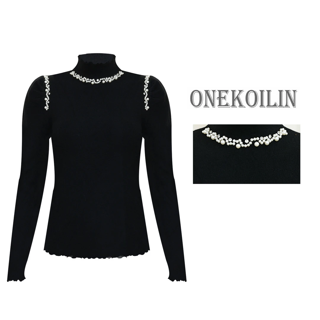 OneKoilin“云朵慕斯”手工钉珠百搭必入打底毛衣 YDMS