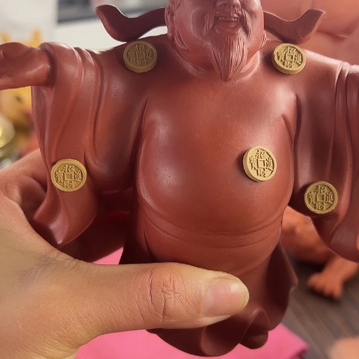 ****菜紫砂茶宠紫砂财神爷