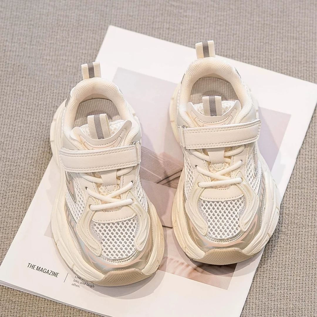 ABC女童鞋子2025新款春季儿童男童运动跑鞋老爹鞋网面透气单网鞋