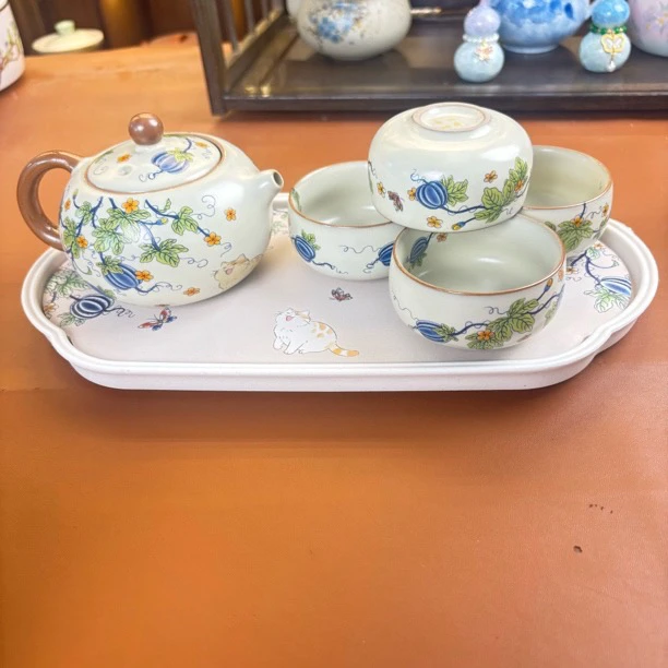 专属链接@@瓜藤西施壶一壶+四杯+茶盘