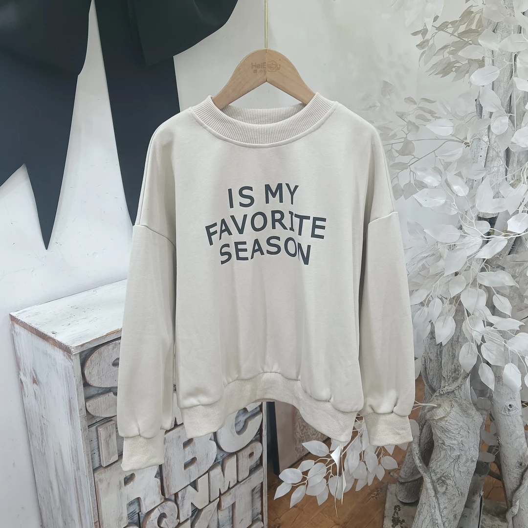 X205灰色字母春秋卫衣/喵可喵可