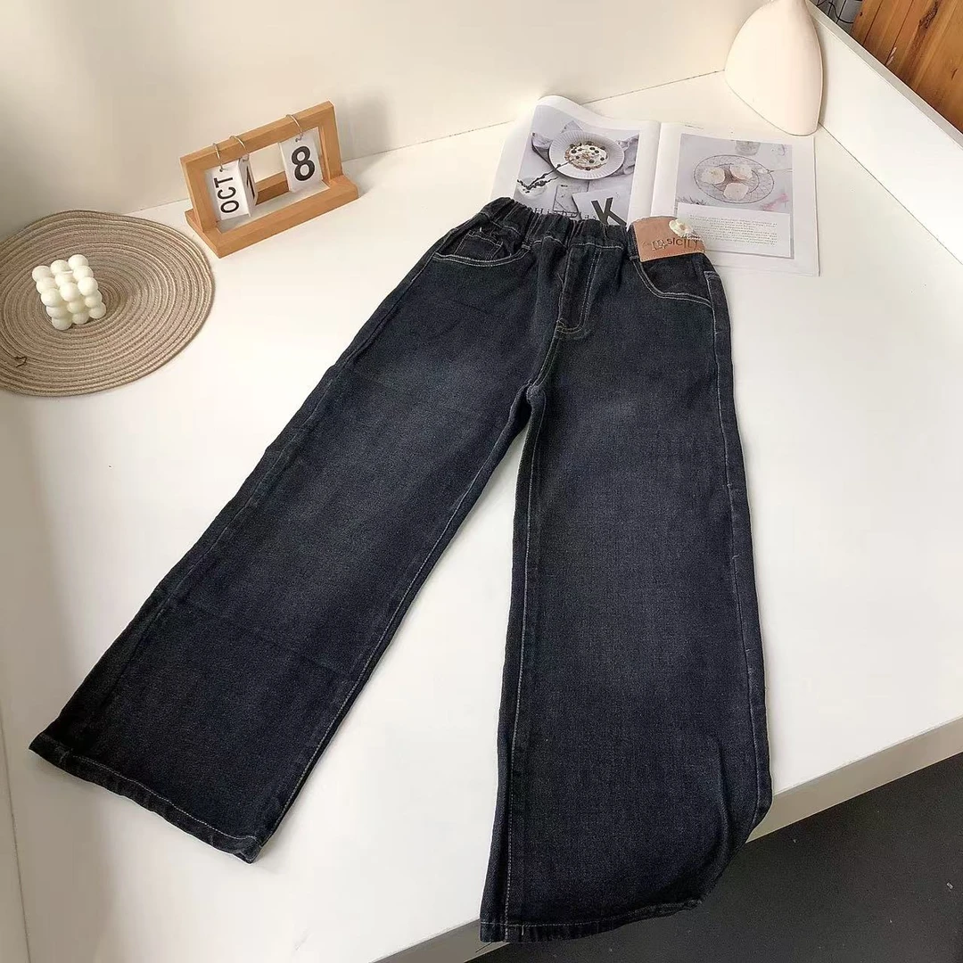 K205儿童新款春秋牛仔裤花朵款925
