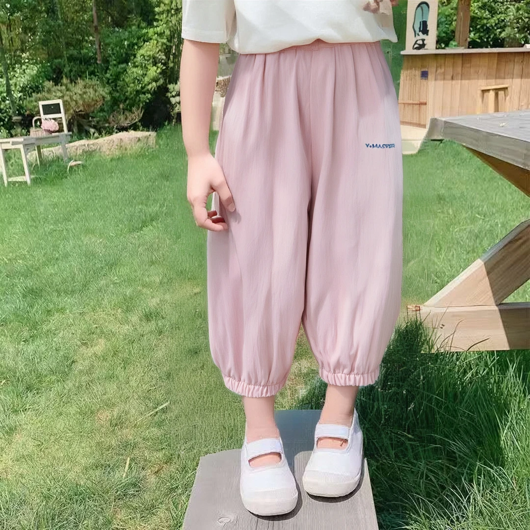 【糖果色】儿童防蚊裤女童夏季2025新款儿童灯笼九分裤洋气百搭束