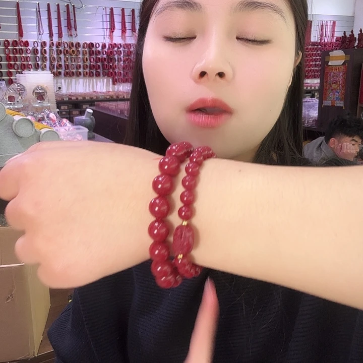 天然辰砂紫金砂8mm和12mm守护属马大势至