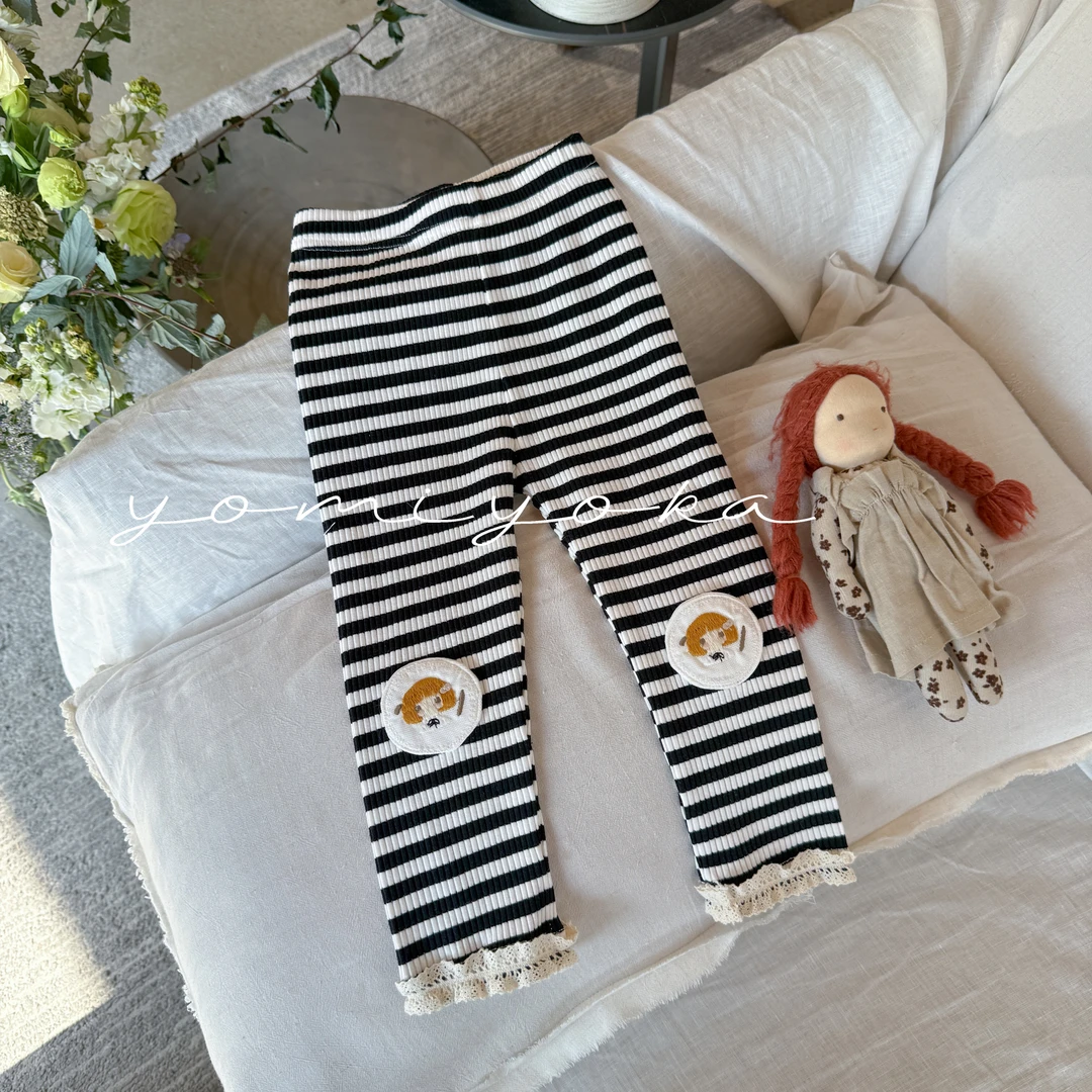 【现货】251-优米优卡-童装2025年春季新款韩版条纹打底裤 -251016