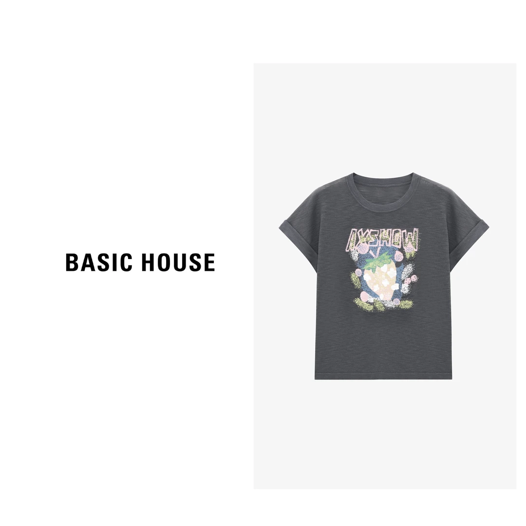 Basic House/百家好夏季新款百搭时尚短袖针织衫-B0625B5D112
