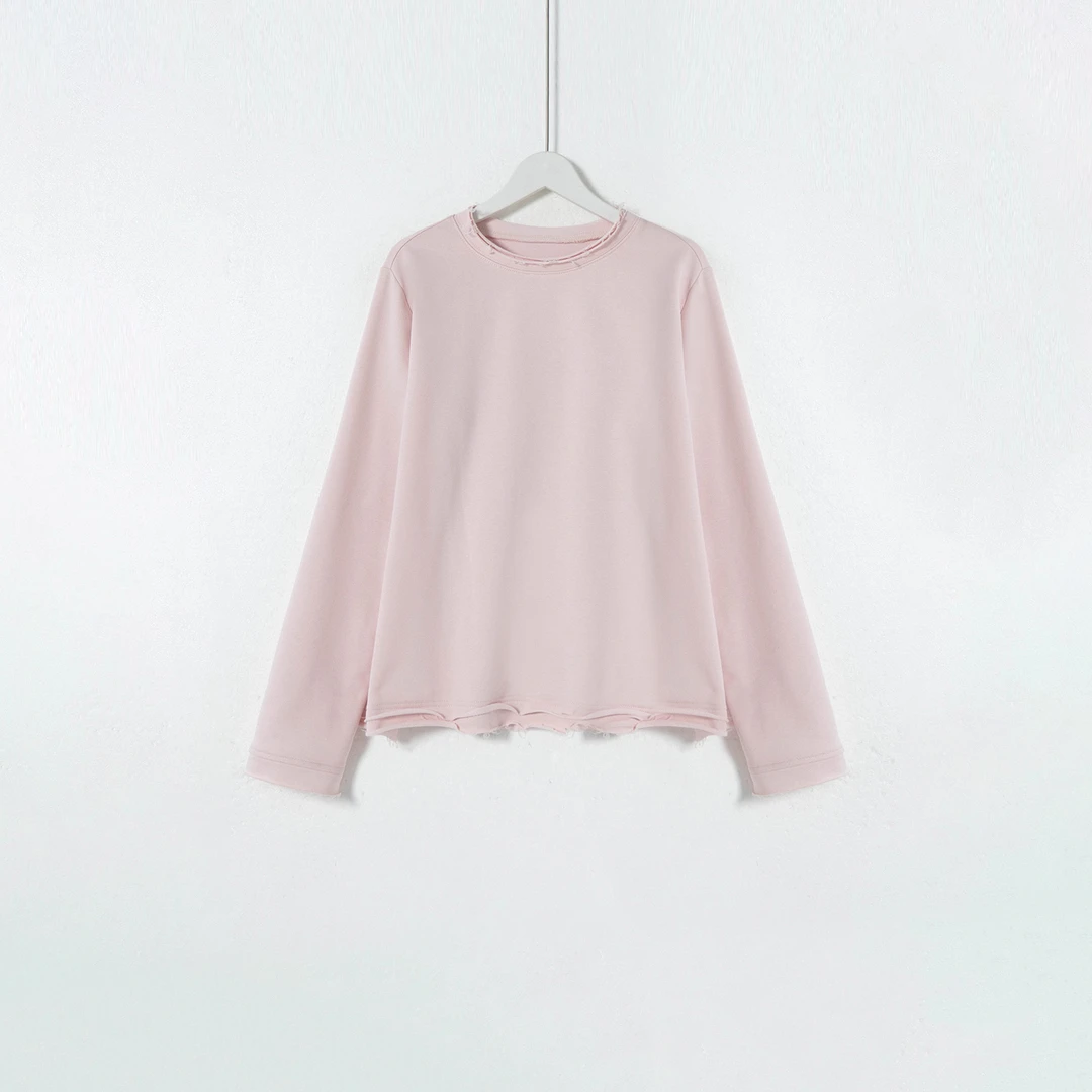 几里与麻 慵懒松弛感卷边圆领宽松卫衣 衣长57 胸围108 2082986