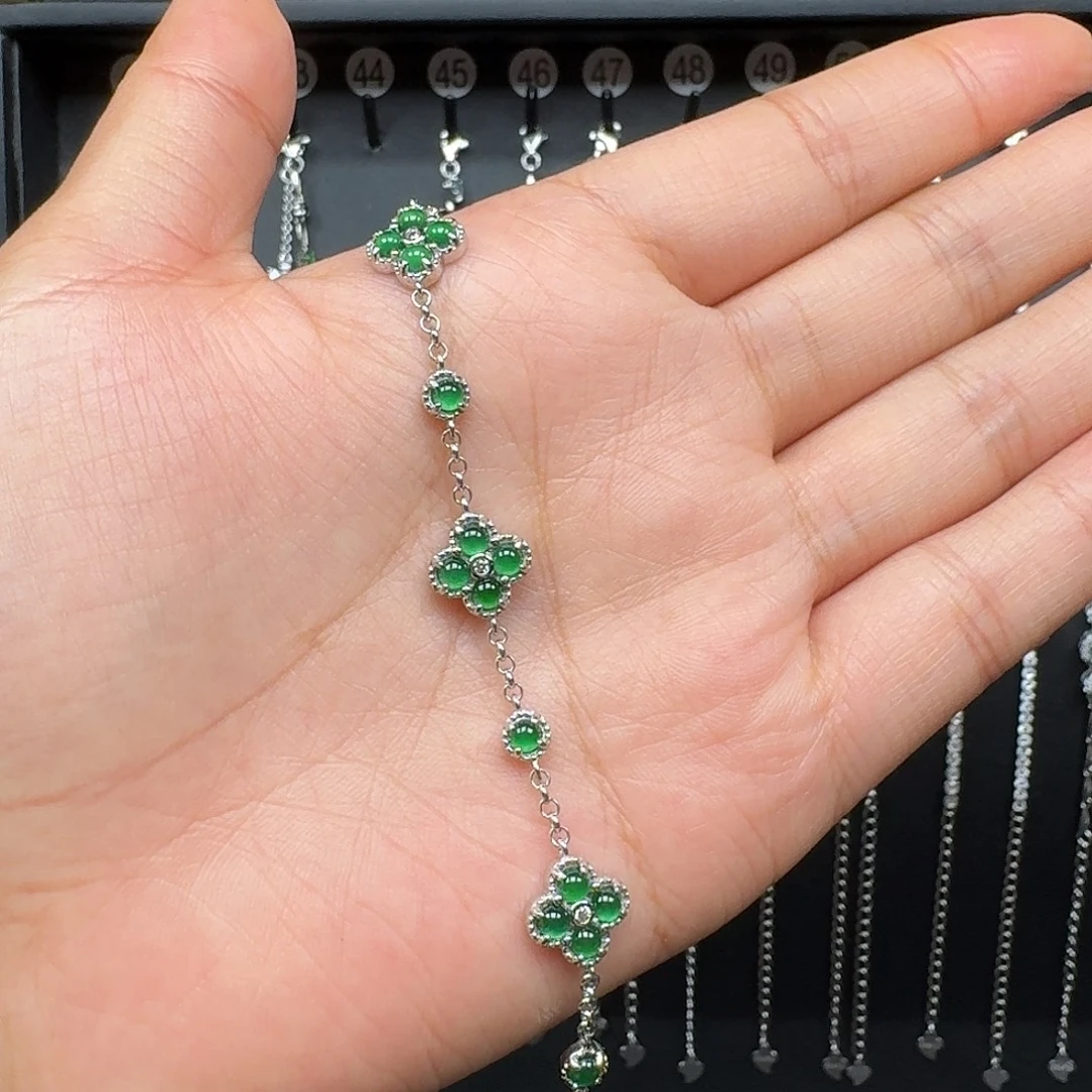 翡翠银S925镶嵌手链