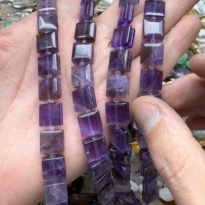 合金玛瑙/玉髓珠宝半成品一条10mm紫水晶