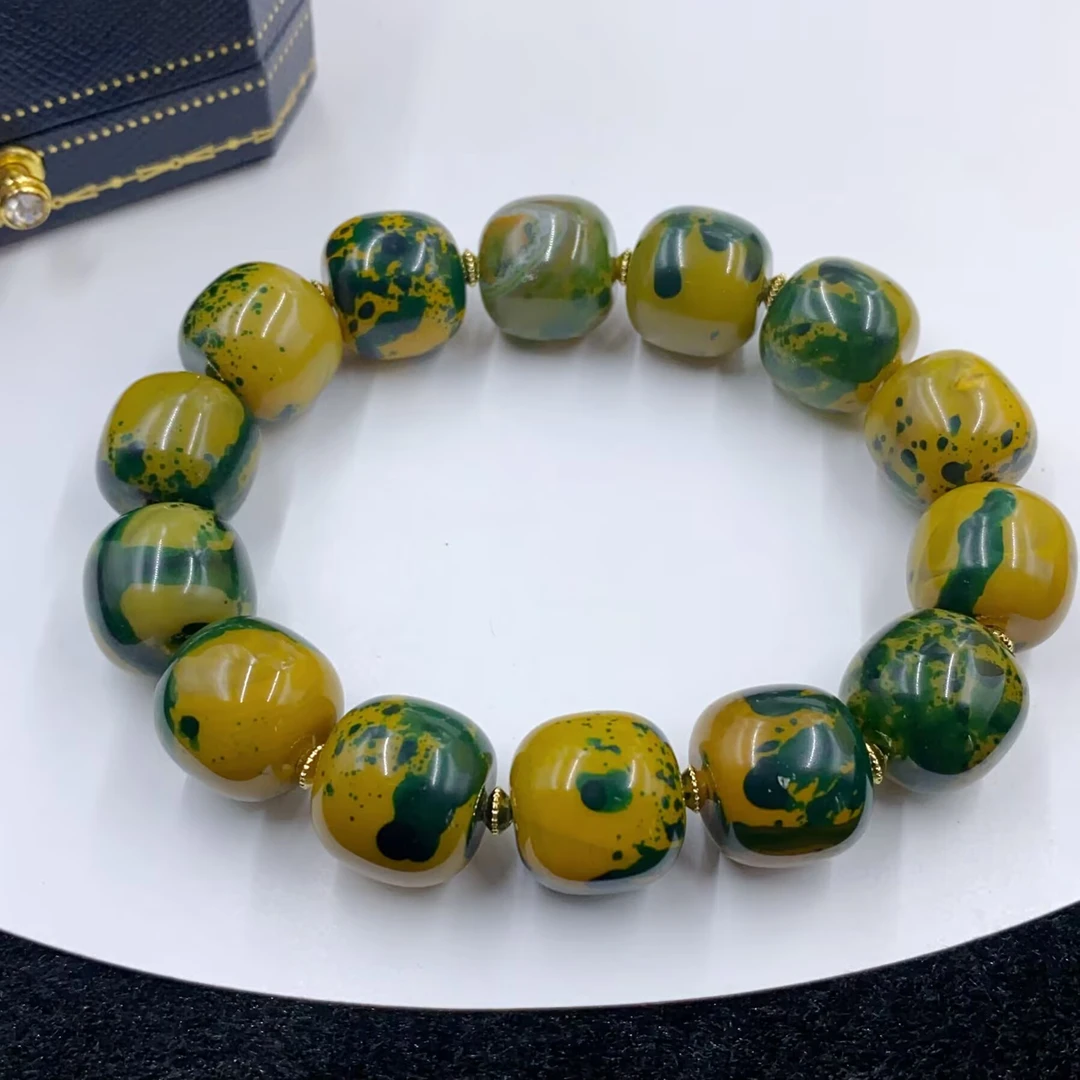 4652  绿色圆柱珠珠手串百搭多样性发货