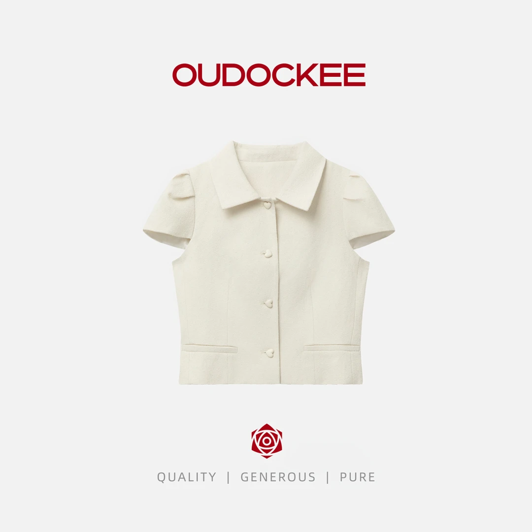 OUDOCKEE 鸥鸥【戴妃】米色背心马甲气质轻奢 J2502X376T