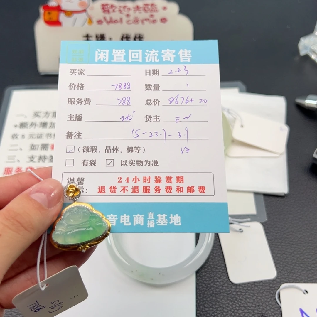 翡翠颈饰18K金镶嵌O****a