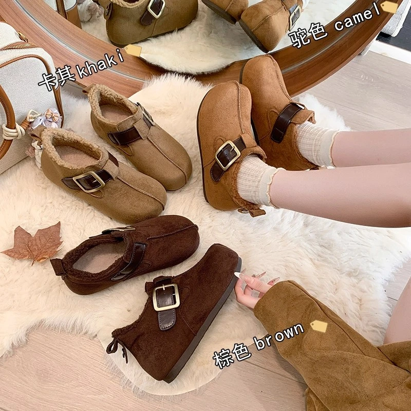 全包毛绒勃肯鞋女款2025冬季新款加绒加厚保暖博肯棉鞋子女鞋