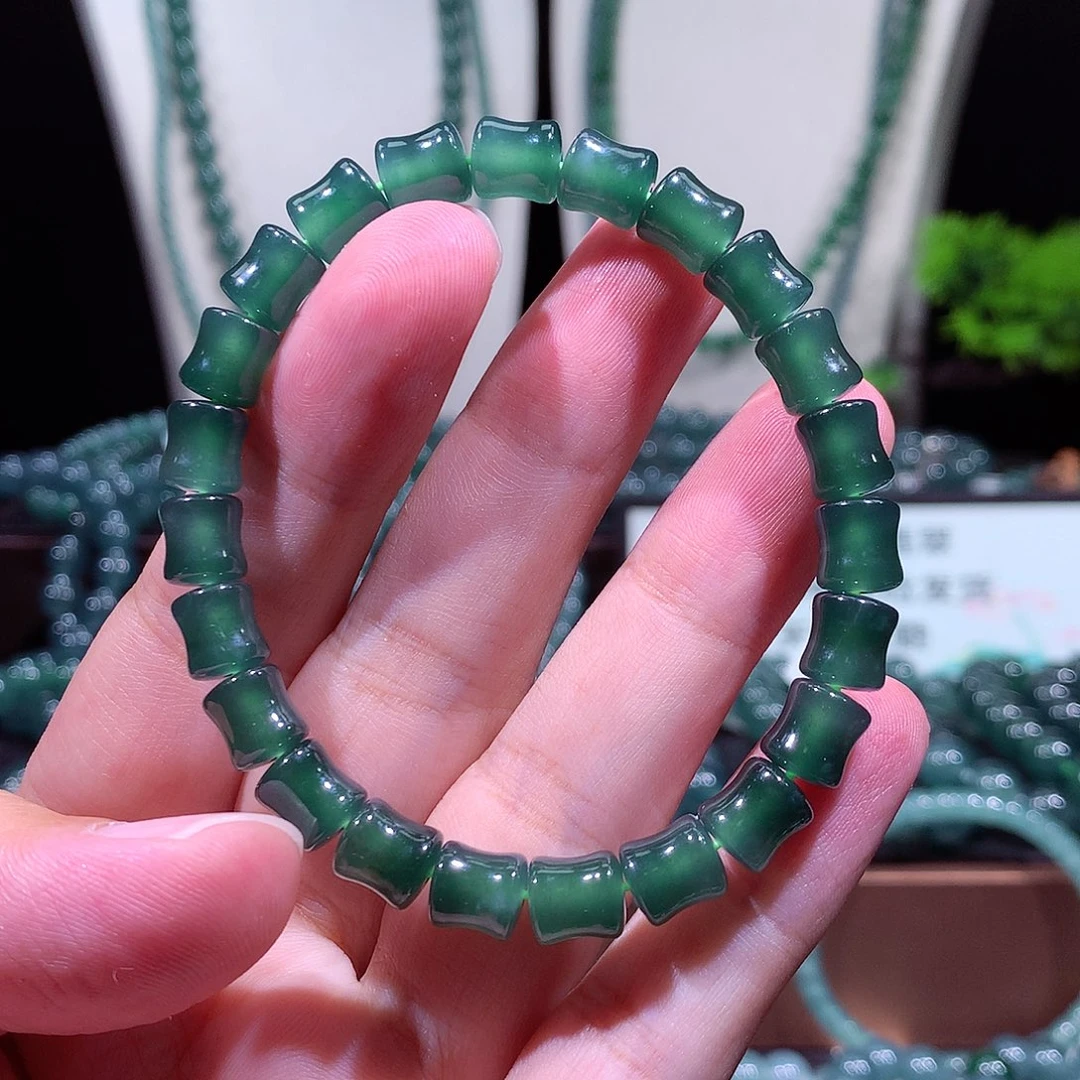 翡翠未镶嵌手链天然a货翡翠手串7.5