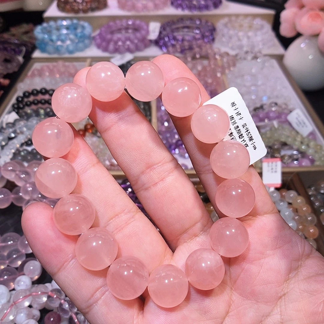 未镶嵌手链水晶西柚粉14.5mm
