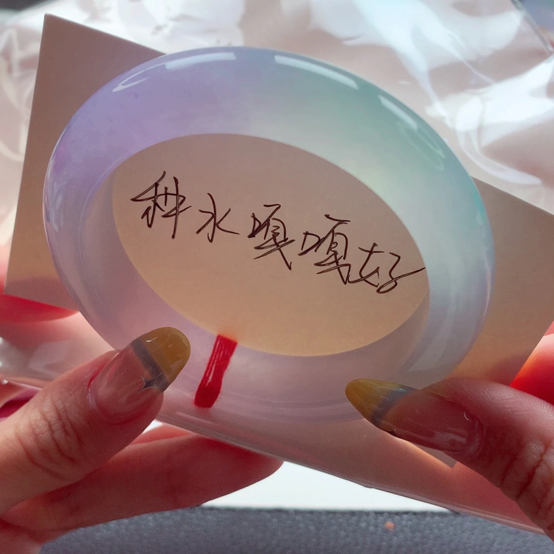 未镶嵌手镯翡翠54 完美冰胶冰春彩 灵