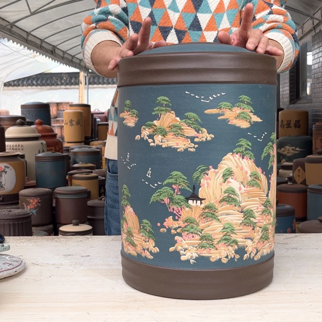 紫砂茶叶罐23 饼茶叶罐