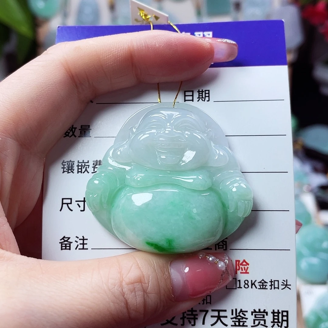 翡翠未镶嵌颈饰佛公42