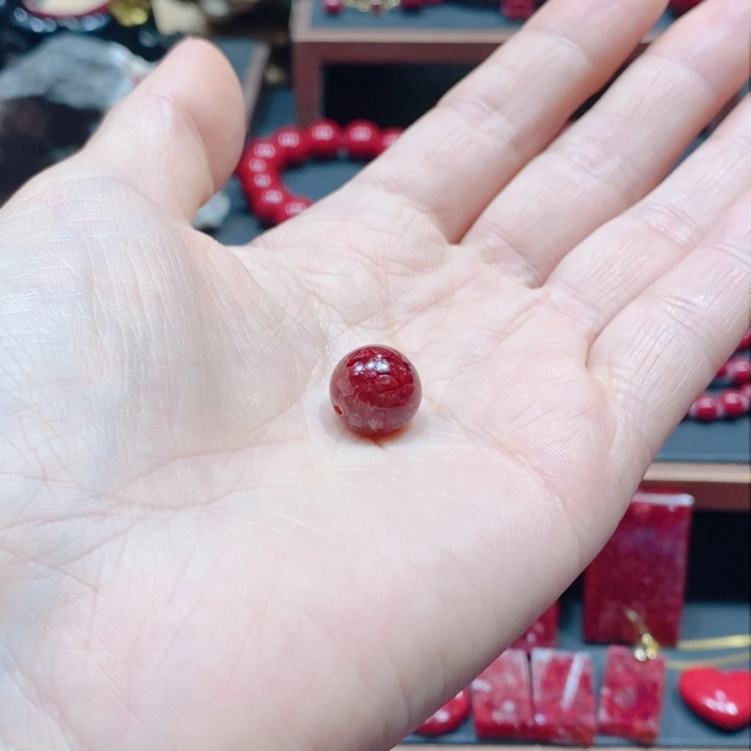 天然辰砂晶体12单珠