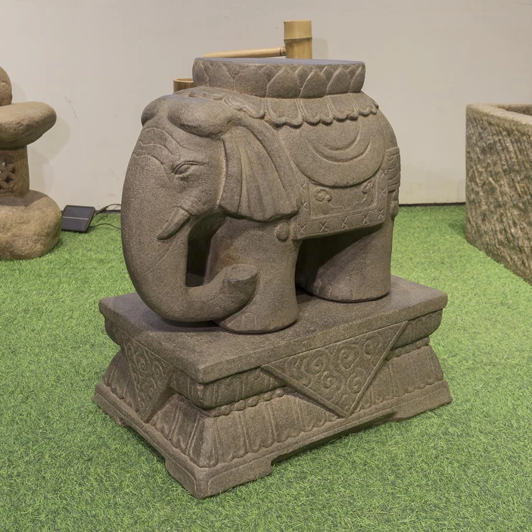 仿石雕大象象凳石墩石象庭院摆件装饰大象石雕