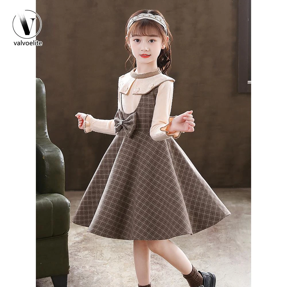 VALVOELITE女童秋装2025新款连衣裙套装小女孩裙子两件套公主裙潮