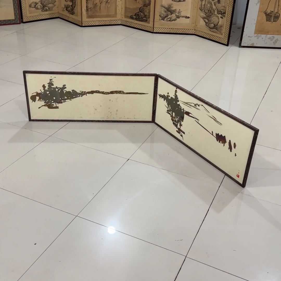 绘画屏风框画茶空间设计