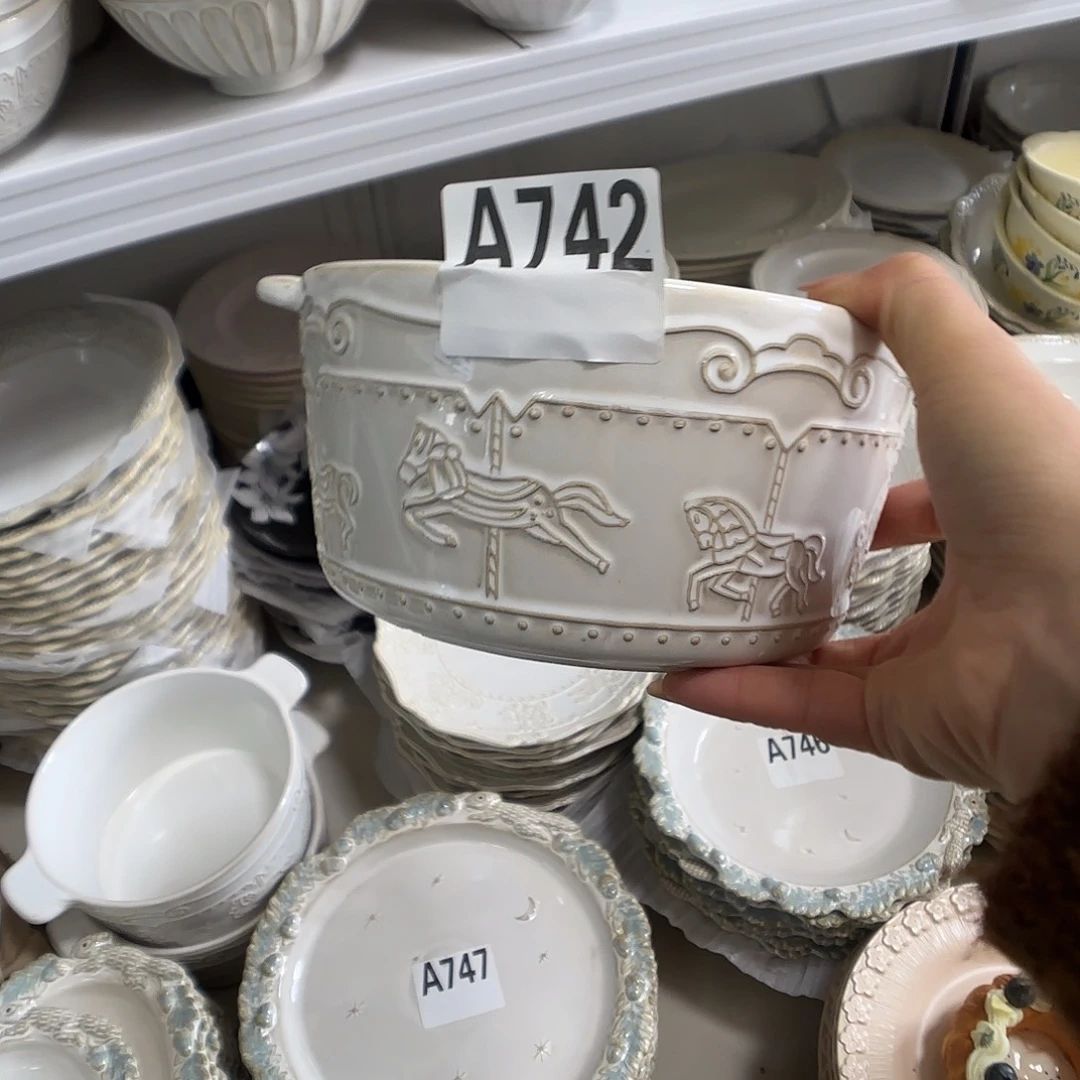 瓷片瑕疵特价陶瓷汤碗