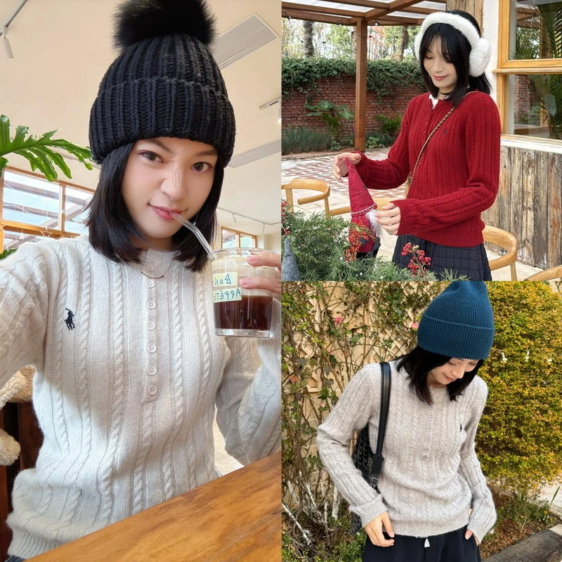 绞花毛衣，轻盈亲肤，合身显瘦版型，气质亨利领，3色可选F2473