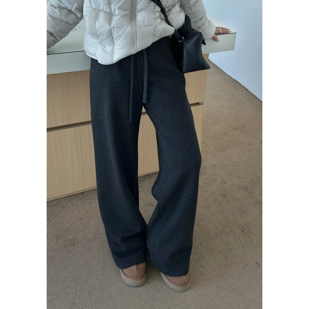 JIAO.AO百搭简约百搭抽绳设计宽松长裤Y276