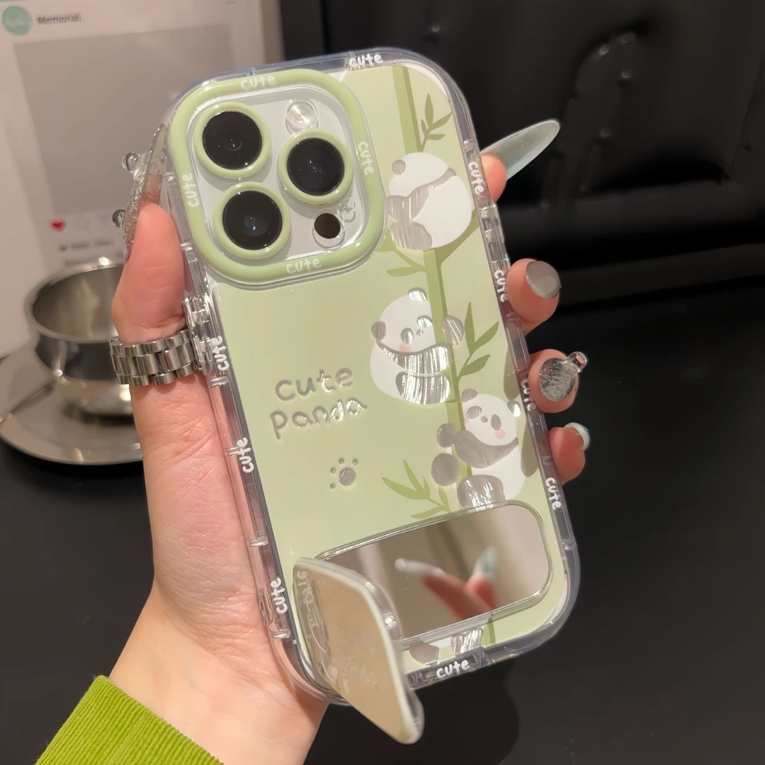 熊猫镜子支架适用适用苹果15/16promax手机壳vivo华为oppo小米14