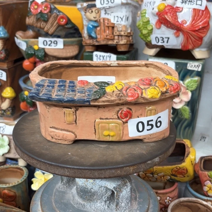 紫砂花盆粗陶材质多肉花盆