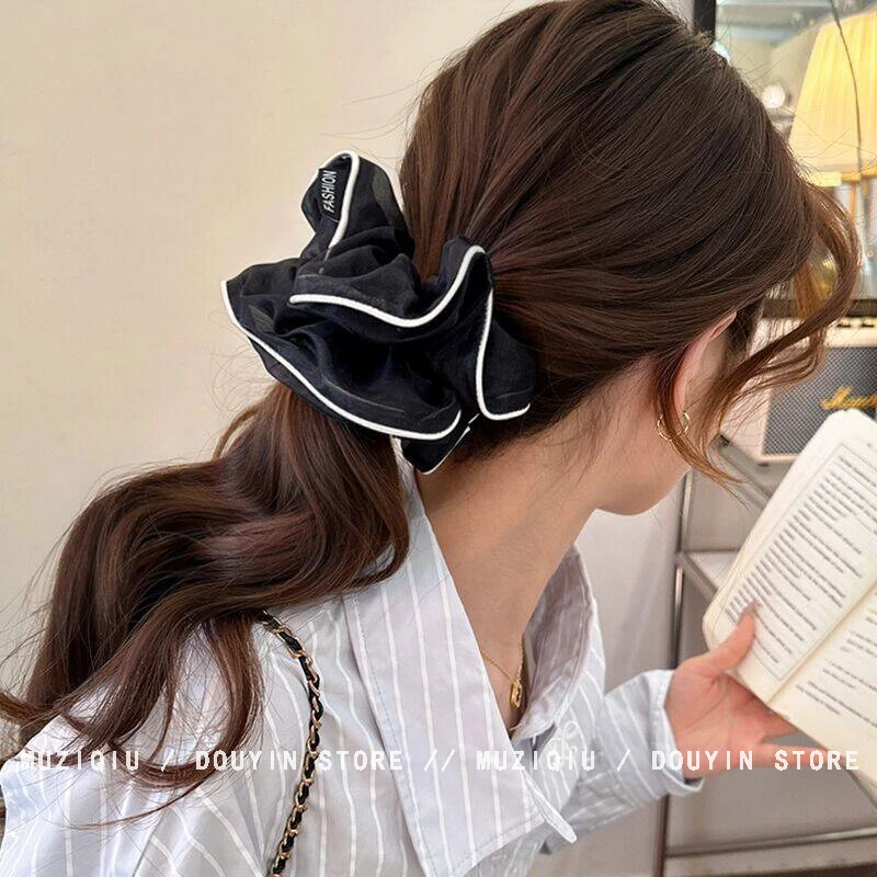 木子秋超仙甜美网纱大肠发圈头绳女高高级感气质时尚百搭扎头发绳