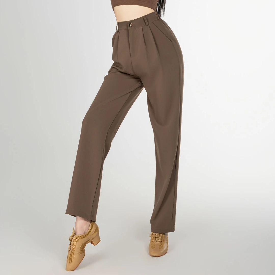 笑笑拉丁舞春夏练功裤运动女成人跳舞裤百搭裤长直筒舞蹈裤D22