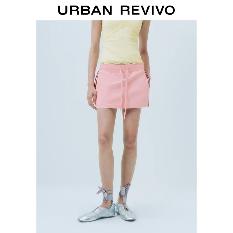 UR2025夏季新款女时尚休闲百搭撞色拼接超短款半裙UYY550019