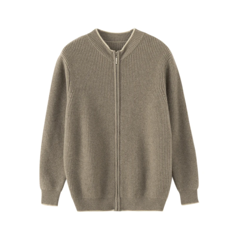 男士%100拉链加厚羊绒衫 2025款秋冬季节加厚保暖羊绒衫 LS611730