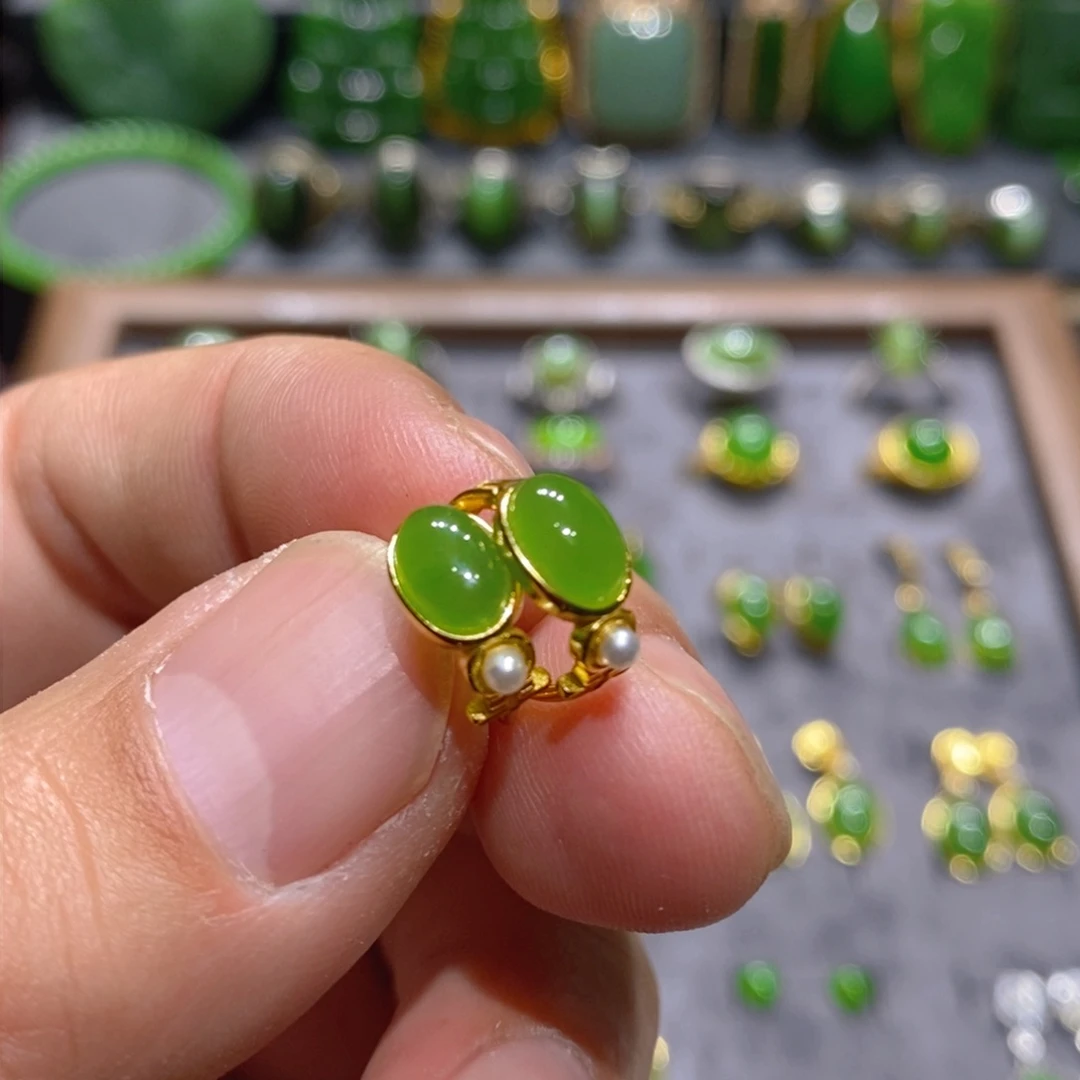 和田玉（碧玉）颈饰银S925镶嵌