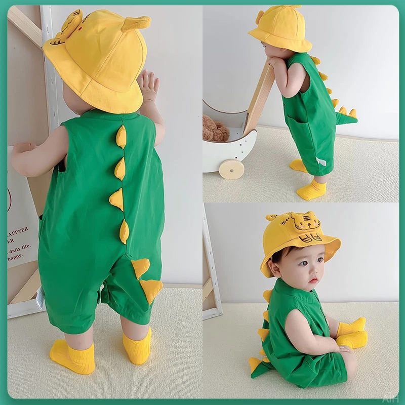 潮流婴儿爬爬服夏季夏季新生儿短袖爬服夏季男宝连体衣0-12个月宝