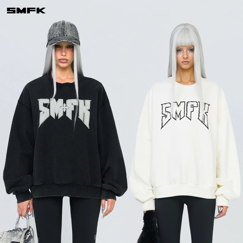 SMFK金属摇滚复古阔身卫衣 CP002B2 复古休闲时尚宽松运动上衣