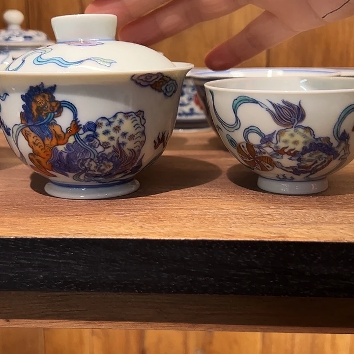 笑**开青杉堂纯手工手绘原矿老派斗彩