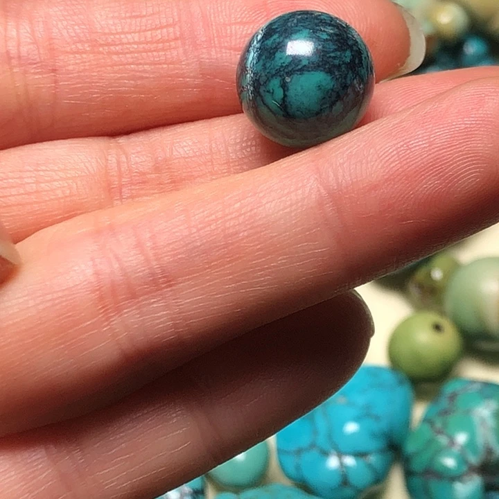 绿松石未镶嵌圆珠卡12