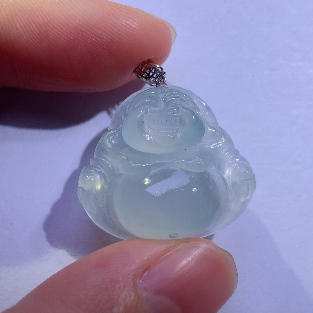 翡翠颈饰18K金镶嵌佛公