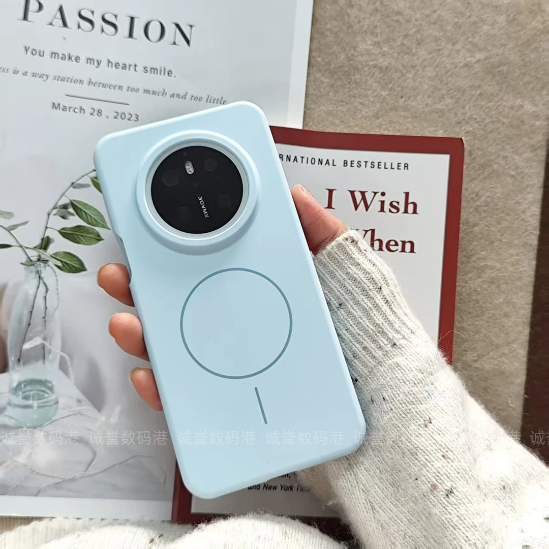 适用华为mate80promax磁吸细圈手机壳pura70液态硅胶耐脏肤感防摔