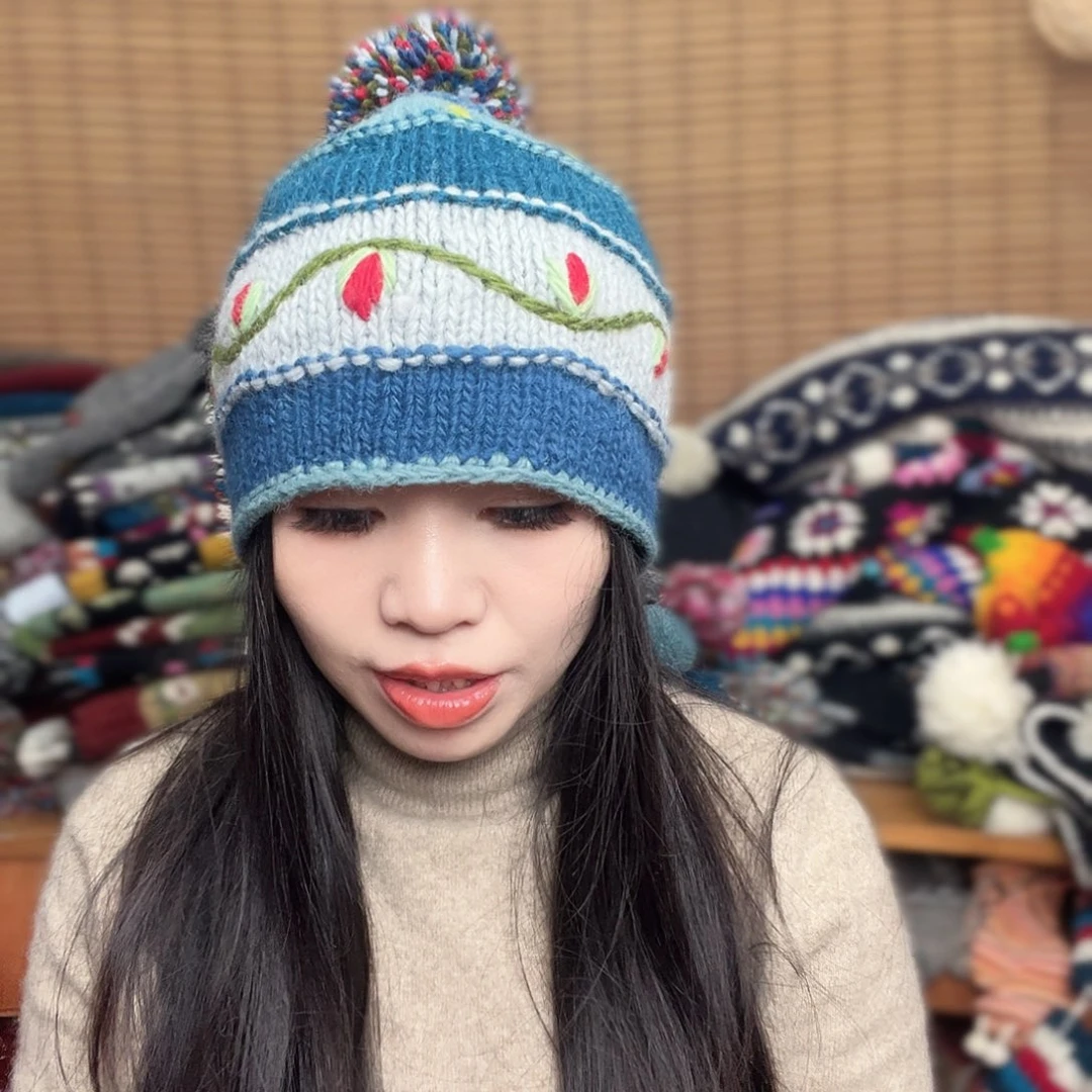 羊毛手工羊毛帽子981