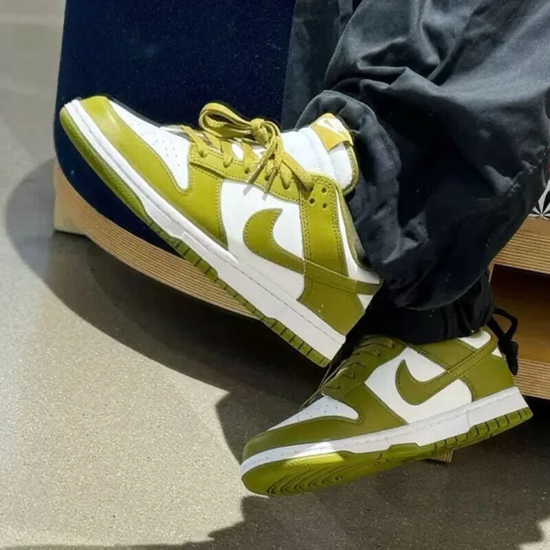 耐克NIKE男鞋DUNK LOW低帮运动鞋百搭休闲鞋板鞋芥末绿DV0833-105